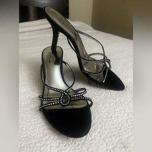 Elegant Black Heels with Rhinestone Accents